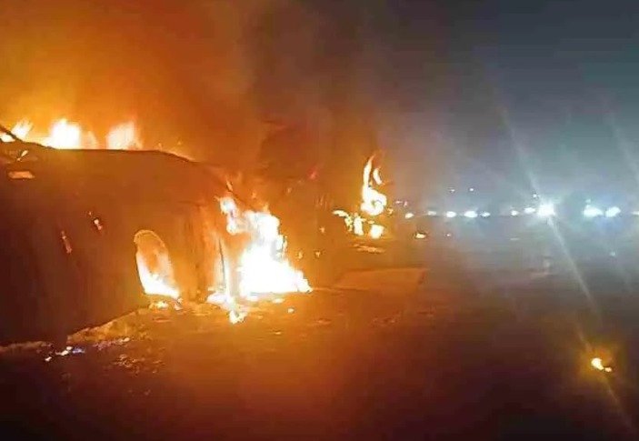 Hiriyur Bus Accident- fire